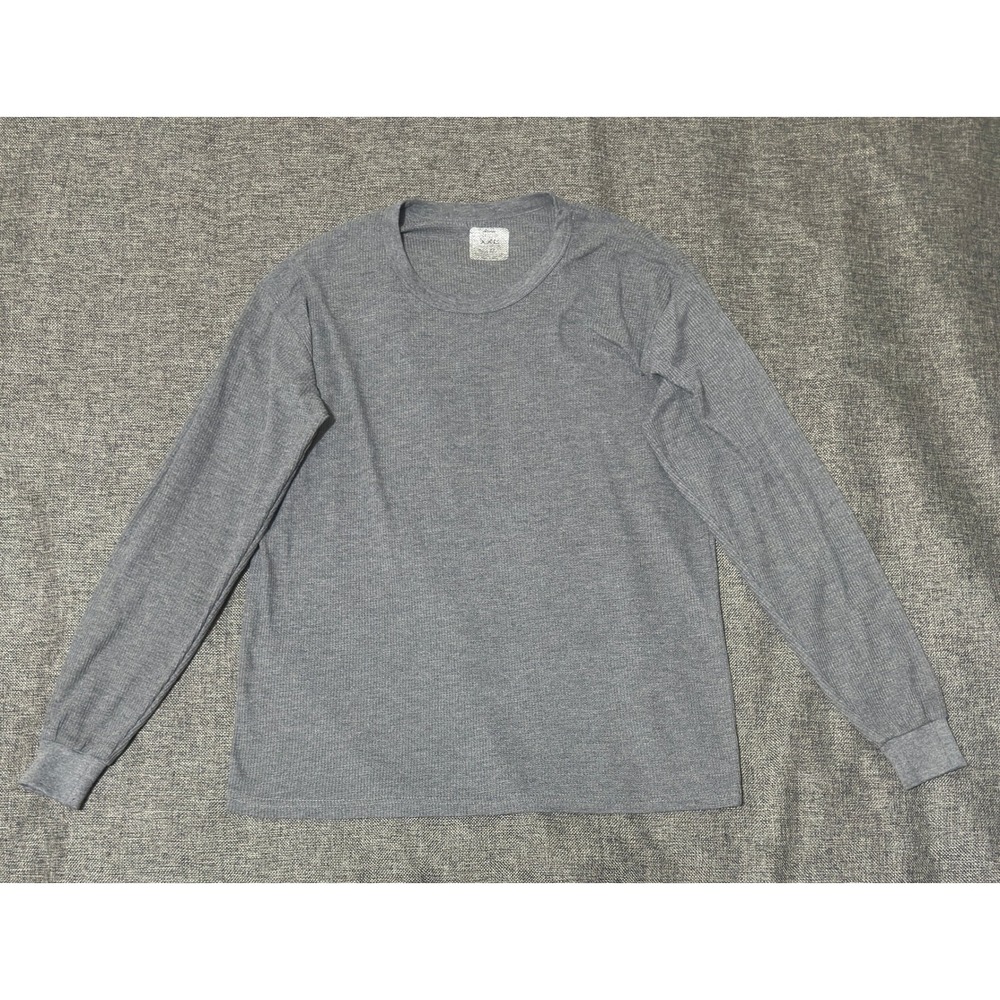 Unbranded Mens XXL T-Shirt Long Sleeve Waffle Knit Grey
